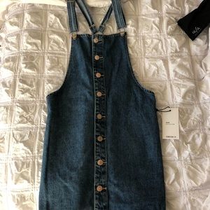 Denim button down overall dress NWT Forever 21